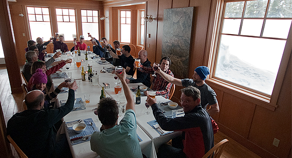Group dining in the backcountry